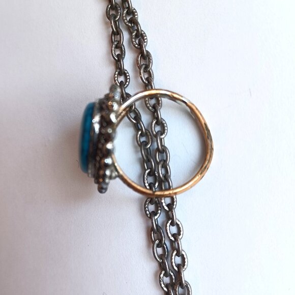 Turquoise Look Boho Necklace and Ring Vintage 1970s - Picture 6 of 6